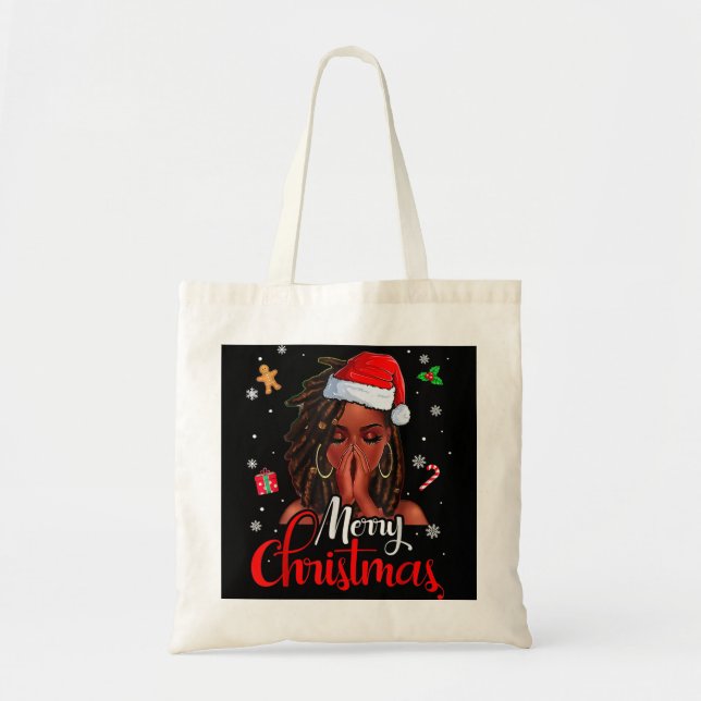 Tote Bag Costume noir africain américain Noël Père Noël Mel (Devant)