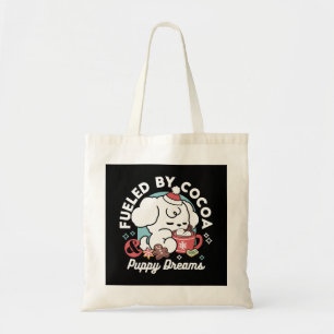 Tote Bag Cosy Puppy Dreams - Chocolat chaud et Noël
