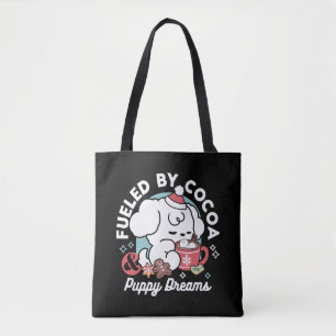 Tote Bag Cosy Puppy Dreams - Chocolat chaud et Noël