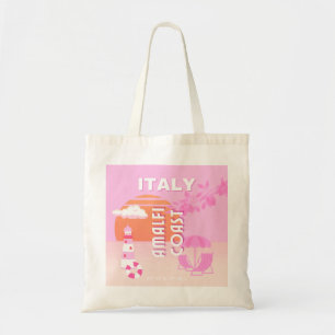 Tote Bag Côte d'Amalfi, Art de Voyage, Voyage à Preppy, Ros