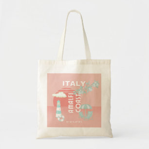 Tote Bag Côte d'Amalfi, Art Voyage, Pastel
