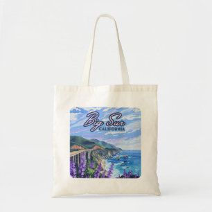 Tote Bag Côte de Big Sur Californie Retro Côte Ouest