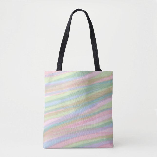 Tote Bag Coton bonbons couleurs rayées Fourre-tout (Devant)