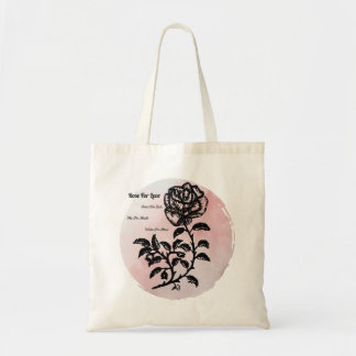 Tote Bag Cottage Rose de l'amour sur rose