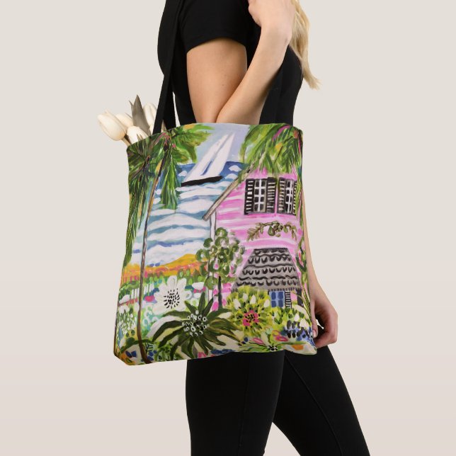 Tote Bag Cottage rose près de la baie I (De près)