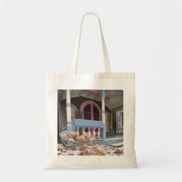 Tote Bag Cottage victorien à neige - Vignoble de Martha