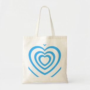 Tote Bag Couché bleu et blanc Coeur esthétique