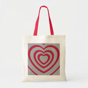 Tote Bag Couche rouge et gris Coeur esthétique
