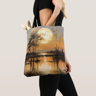 Tote Bag Coucher de soleil à l'heure dorée