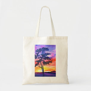 Tote Bag Coucher de soleil Dream paysage aquarelle art
