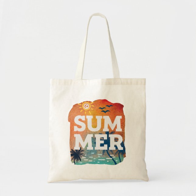 Tote Bag Coucher de soleil exotique d'été tropical (Devant)