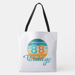 Tote Bag Coucher de soleil rétro 88 Vintage en détresse
