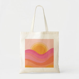 Tote Bag Coucher de soleil rétro abstrait
