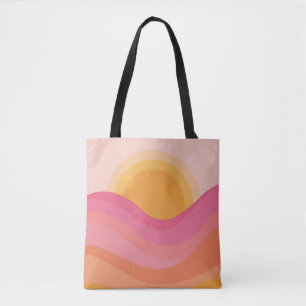 Tote Bag Coucher de soleil rétro abstrait
