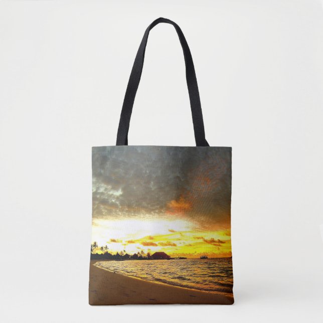 Tote Bag Coucher de soleil sur les Maldives (Devant)