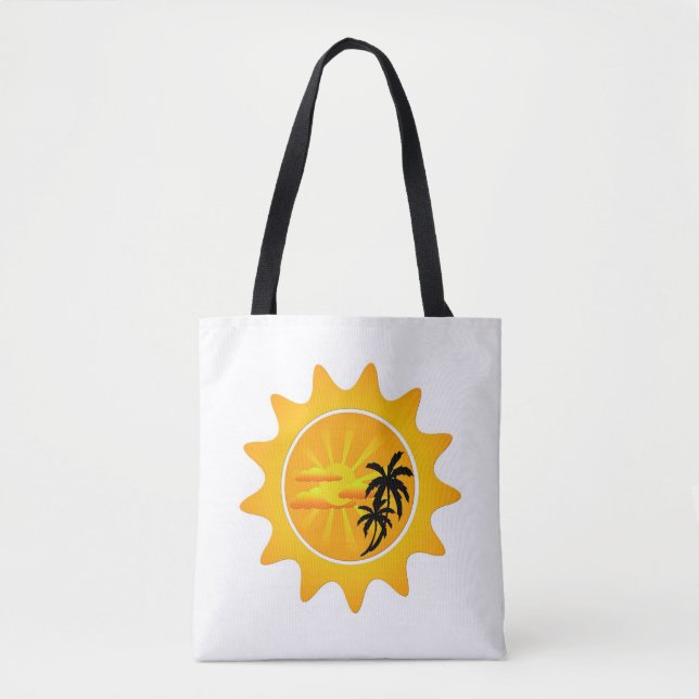 Tote Bag Coucher de soleil tropical (Devant)