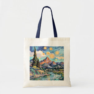 Tote Bag Coucher de soleil vibrant sur la rivière de Zion, 