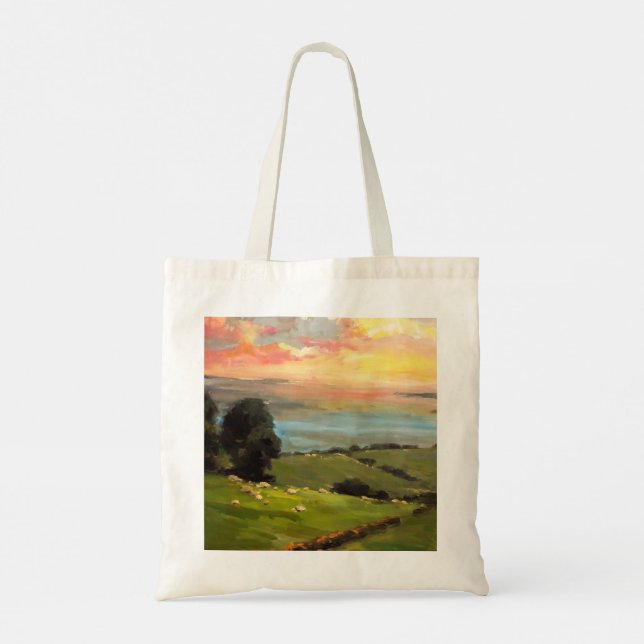 Tote Bag Coucher du soleil sur la ferme (Dos)