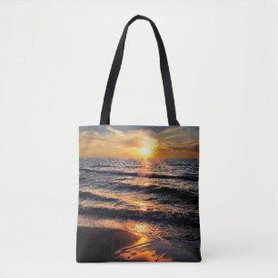 Tote Bag Coucher du soleil tropical de plage