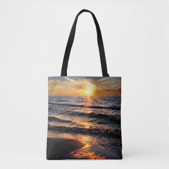 Tote Bag Coucher du soleil tropical de plage (Devant)
