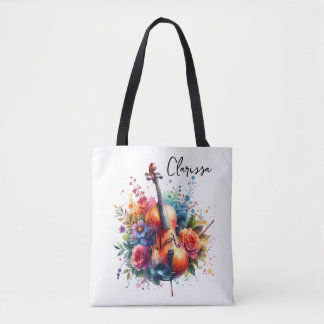 Tote Bag Coucou aquarelle et fleurs personnalisées