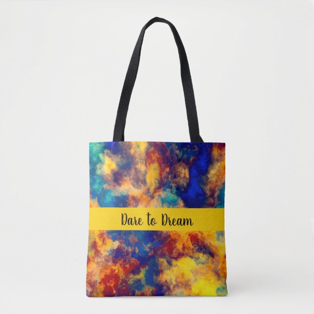 Tote Bag Couleur Bleu Rouge Jaune Turquoise Multi Couleur F (Devant)