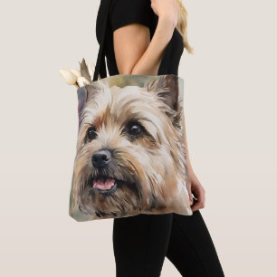 TOTE BAG COULEUR D'EAU CUITE CAIRN TERRIER CHIEN FACE