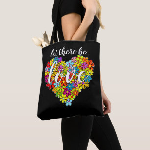 Tote Bag Couleur drapeau arc-en-ciel coloré Motif du coeur 