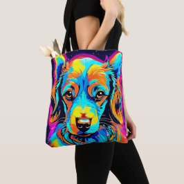 Tote Bag Couleur électrique Pop Canine Art