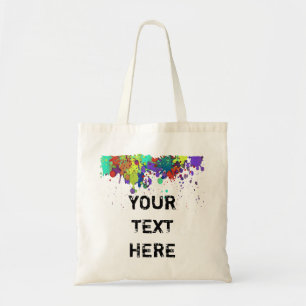 Tote Bag COULEUR FUNNY SPLASH I + votre backgr. & texte