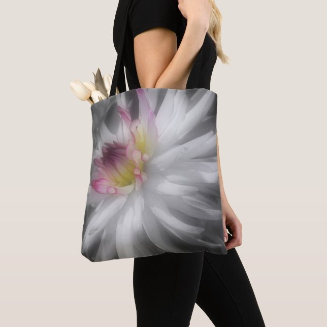 Tote Bag Couleur partielle de la fleur Dahlia (De près)