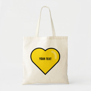 Tote Bag [couleur personnalisée] coeur géométrique ❤️ avec 