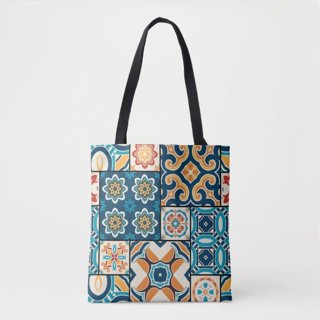 Tote Bag Couleur traditionnelle portugaise ornée (Devant)