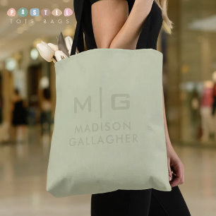 Tote Bag Couleur Verte Mousse de Sauge Pastel Douce Lumière