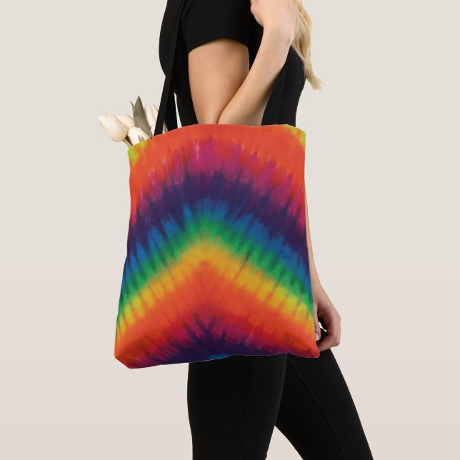 Tote Bag Couleurs arc-en-ciel de la teinture (De près)