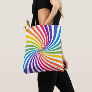 Tote Bag Couleurs arc-en-ciel minimalisme tourbillon géomét