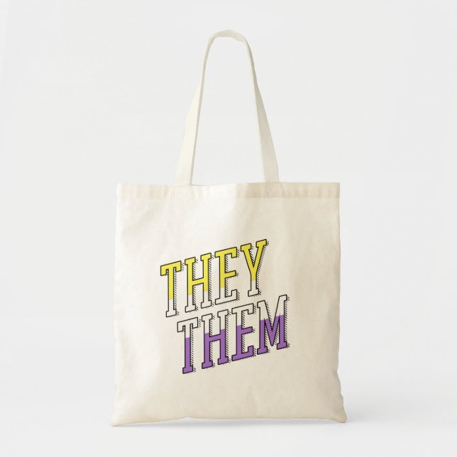 Tote Bag Couleurs non binaires Ils Elles (Devant)
