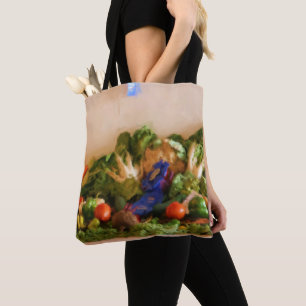 Tote Bag Country Fair Prix des légumes Peinture pastel
