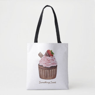 Tote Bag Coupe De Fraise Cute À L'Aquarelle