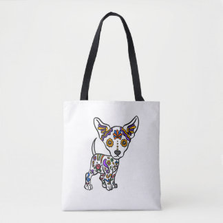 Tote Bag coupe sugar skull chihuahua