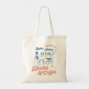 Tote Bag Coupé Sur Livres Et Café