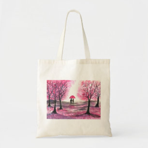 Tote Bag Couple d'amour de mariage rustique arbre de fleurs