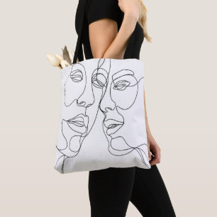 Tote Bag Couple Line Art