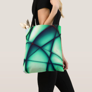 Tote Bag Coupures sans forme surélevées, vert à beige verdâ