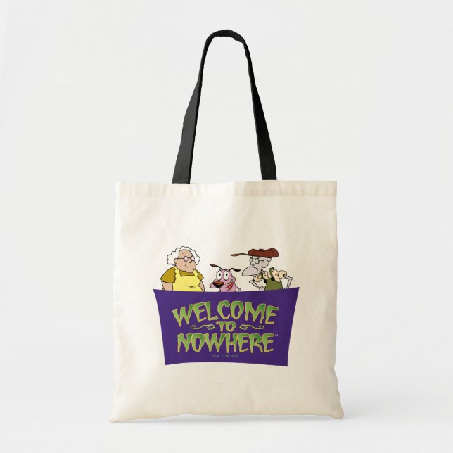 Tote Bag Courage du chien lâché | Bienvenue nulle part (Devant)