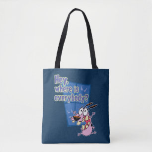 Tote Bag Courage du chien lâché Où est tout le monde ?