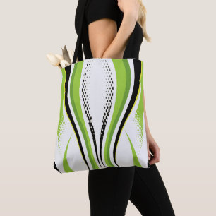 Tote Bag Courbe Abstraite blanche et noire