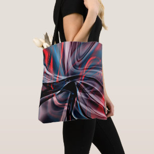 Tote Bag Courbes bordeaux polies chevauchant des courbes ro