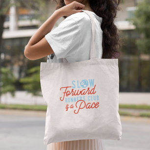 Tote Bag Coureurs Lents Club Drôle Citation Bleu Orange Tex