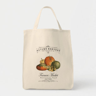 Tote Bag courges et citrouille vintages modernes de chute